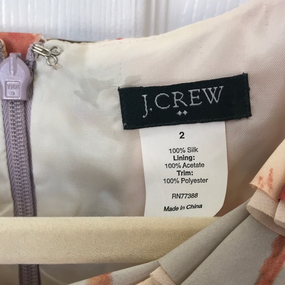 J Crew Floral Silk Dress with Ruffles - Picture 3 of 6